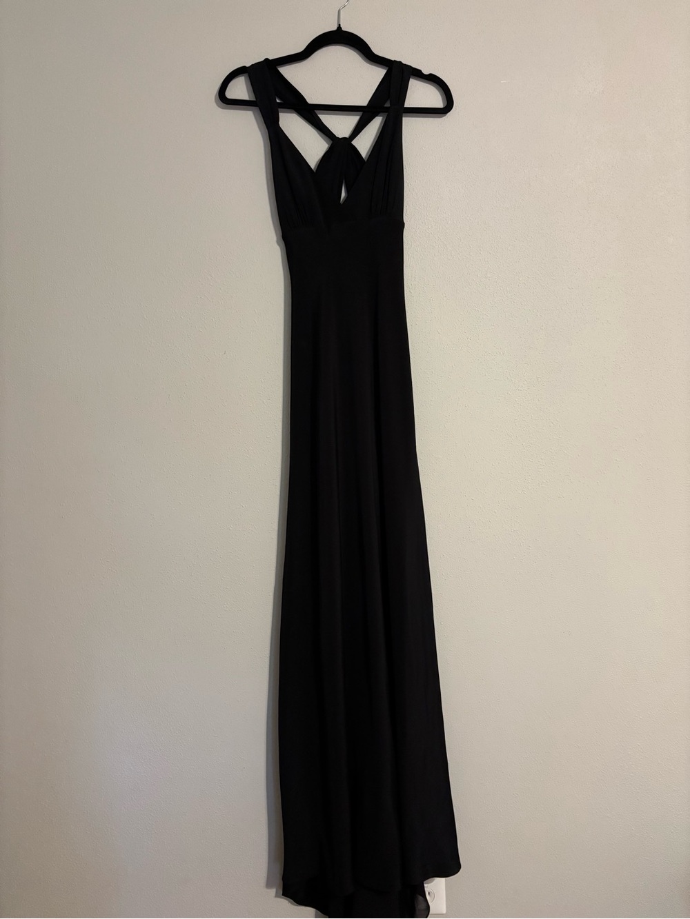 Black silk long dress